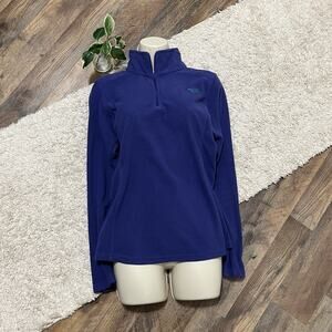 The North Face Size Medium Purple Green Quarter Zip Pullover Glacier Fleece